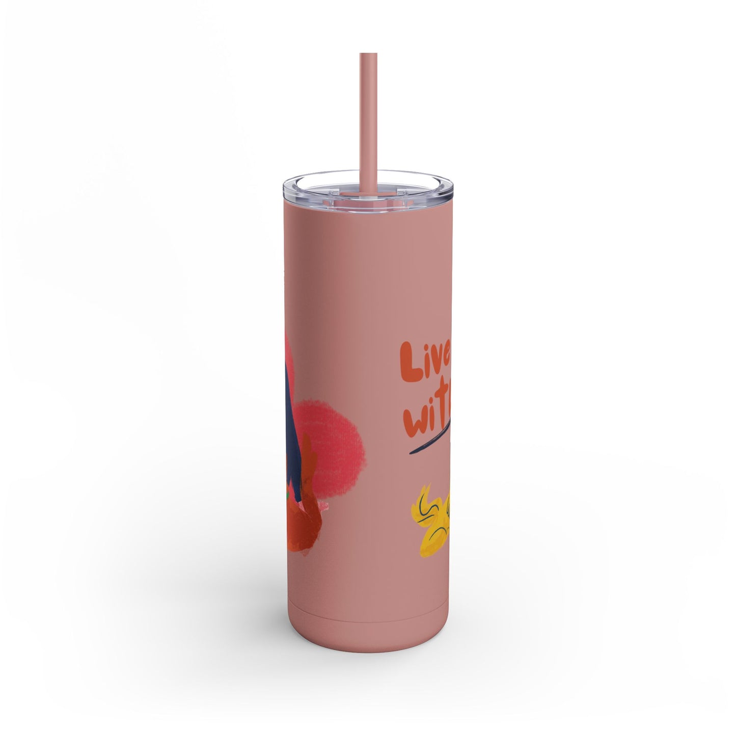 Vibrant Tumbler, Colorful Insulated Drinkware, Perfect Gift for Cat Lovers, Encouraging Mugs for Home and Office, Fun Female Gifting