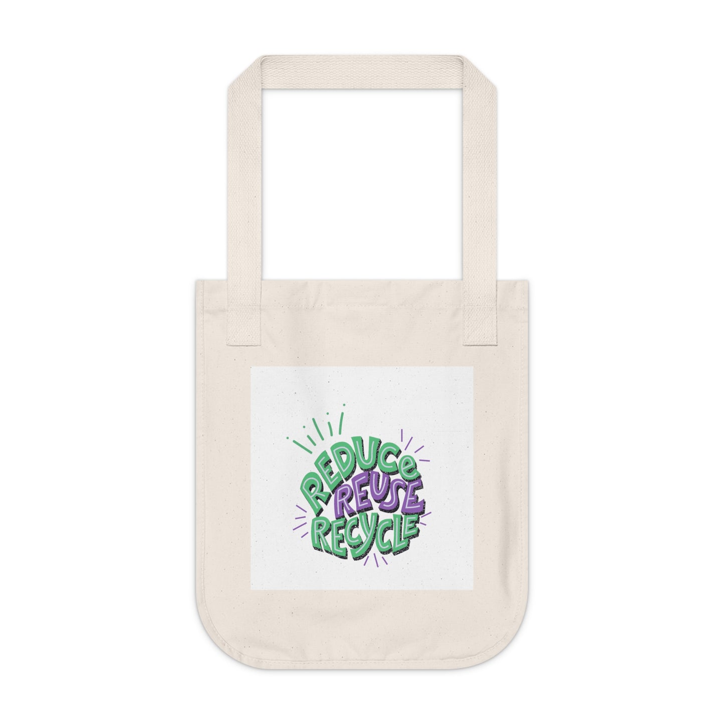 Eco-Friendly Reusable Tote Bag, Reduce Reuse Recycle Shopper, Sustainable Grocery Bag, Earth Day Gift, Green Living Accessory