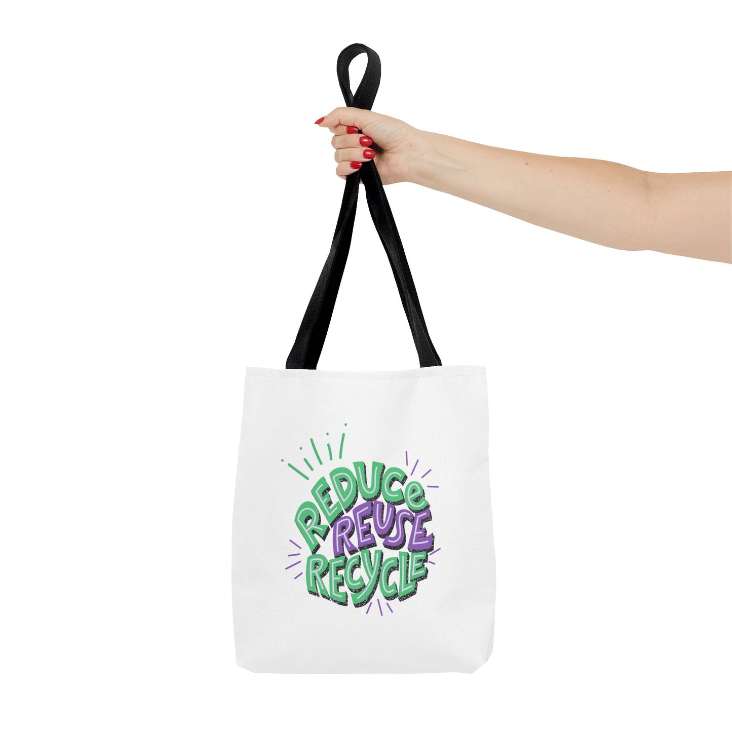 Eco-Friendly Tote Bag - Reduce Reuse Recycle, Shopping Bag, Grocery Tote, Beach Bag, Sustainable Gift