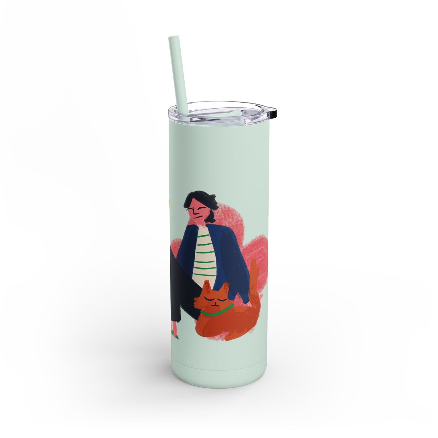 Vibrant Tumbler, Colorful Insulated Drinkware, Perfect Gift for Cat Lovers, Encouraging Mugs for Home and Office, Fun Female Gifting
