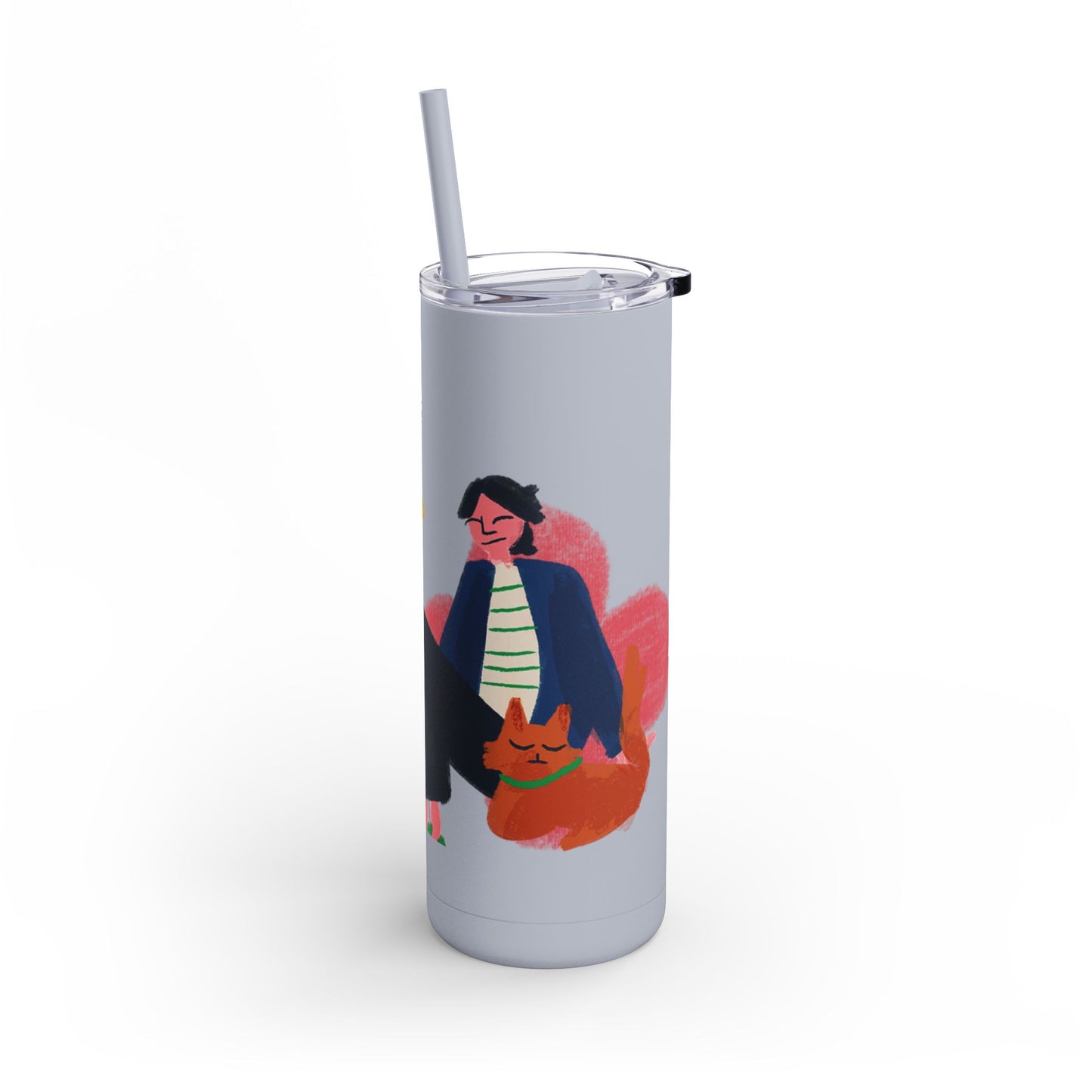 Vibrant Tumbler, Colorful Insulated Drinkware, Perfect Gift for Cat Lovers, Encouraging Mugs for Home and Office, Fun Female Gifting