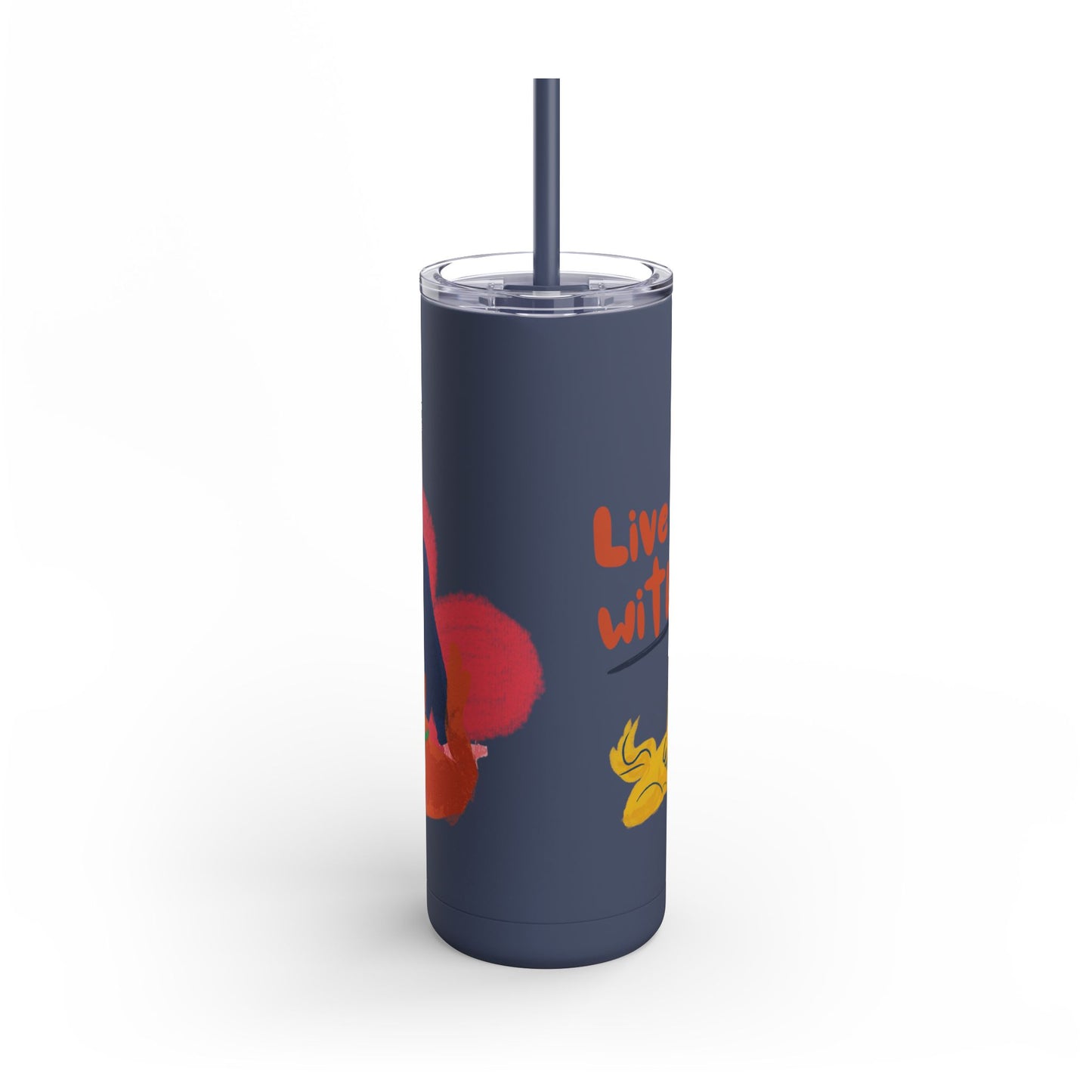 Vibrant Tumbler, Colorful Insulated Drinkware, Perfect Gift for Cat Lovers, Encouraging Mugs for Home and Office, Fun Female Gifting