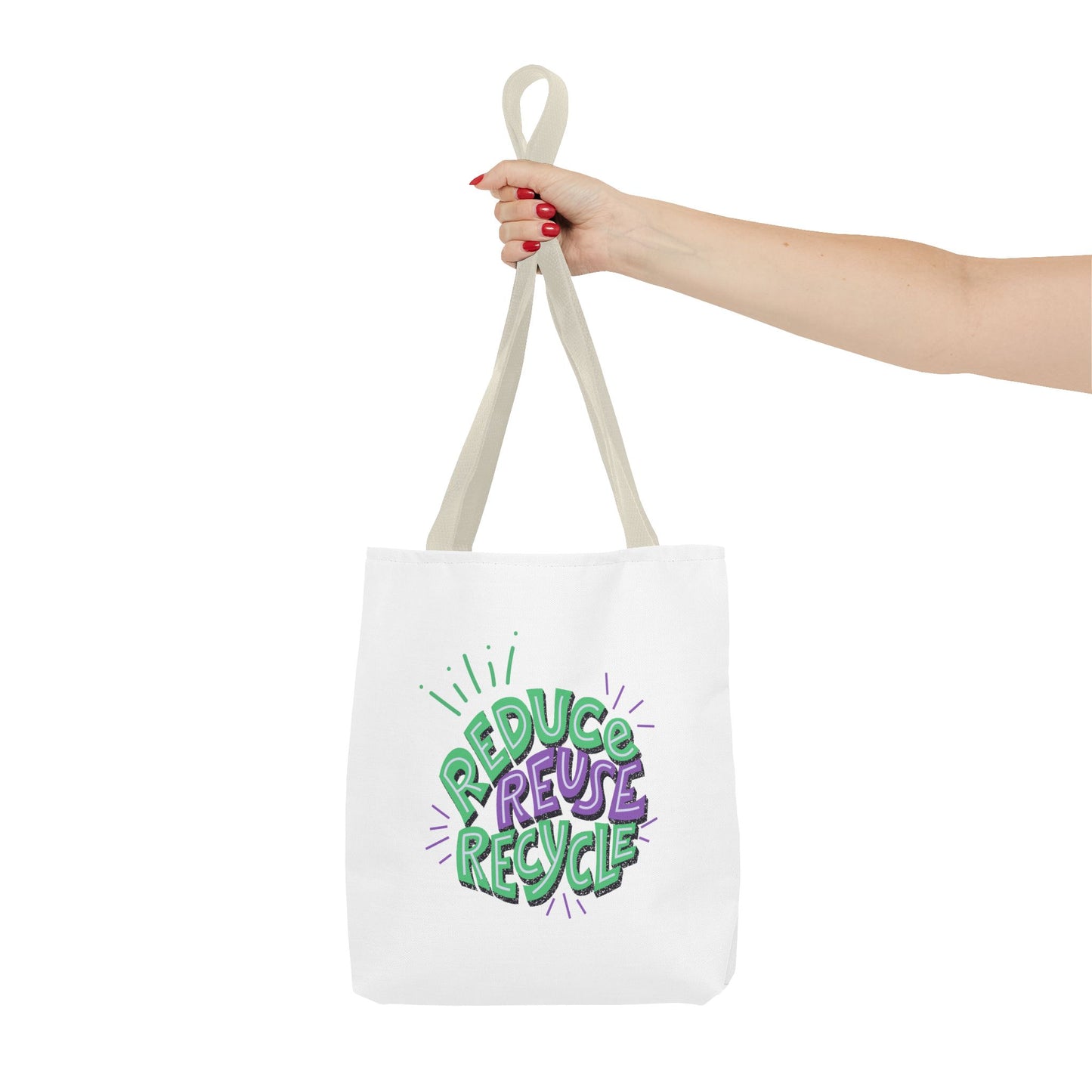 Eco-Friendly Tote Bag - Reduce Reuse Recycle, Shopping Bag, Grocery Tote, Beach Bag, Sustainable Gift
