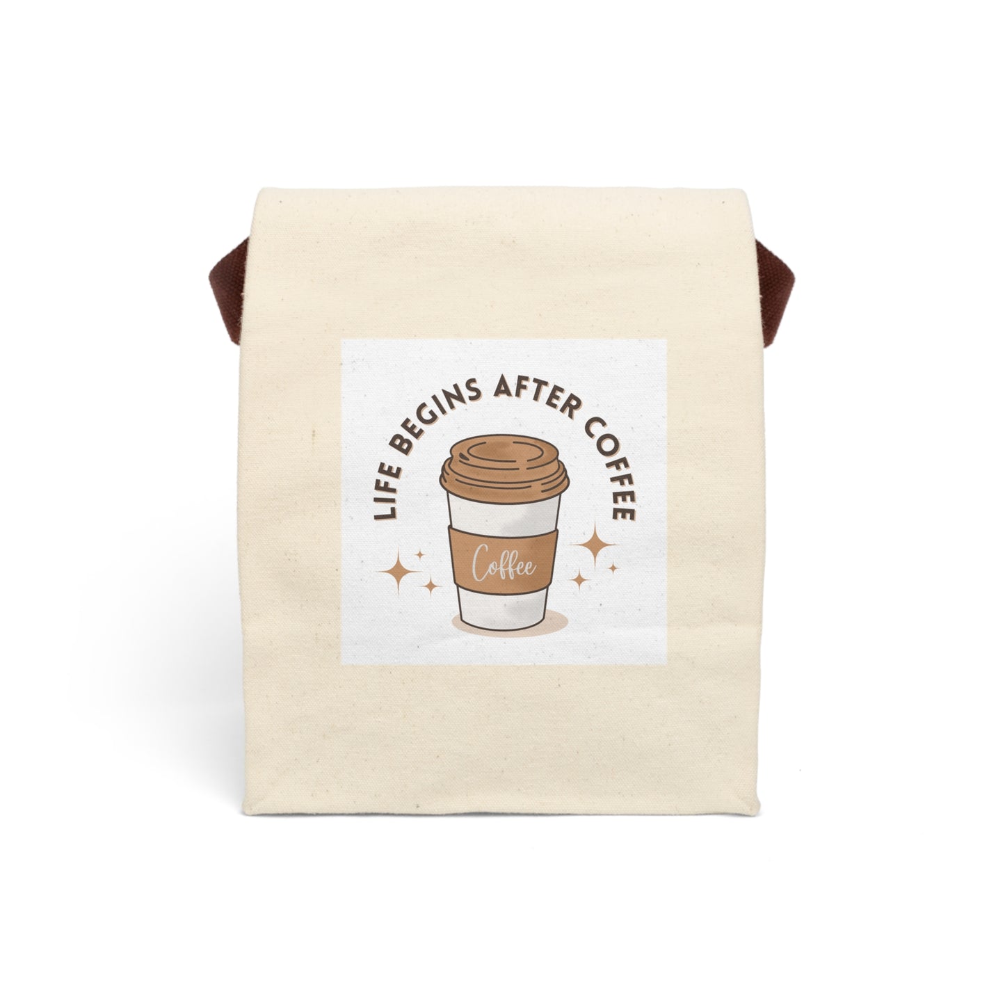 Coffee Lovers Canvas Lunch Bag, Reusable Tote, Eco-Friendly Snack Carrier, Gift for Teachers, Stylish Lunchbox