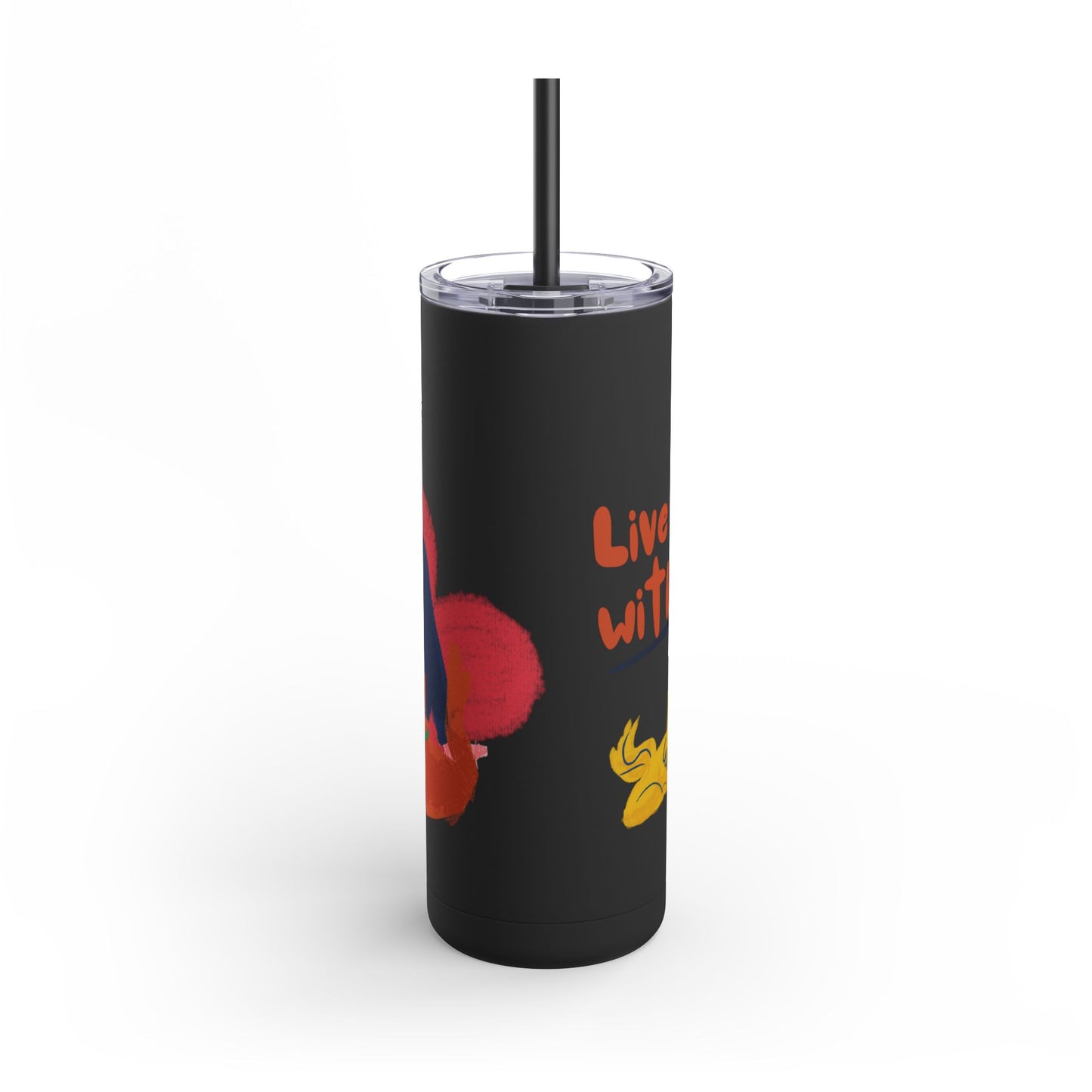 Vibrant Tumbler, Colorful Insulated Drinkware, Perfect Gift for Cat Lovers, Encouraging Mugs for Home and Office, Fun Female Gifting