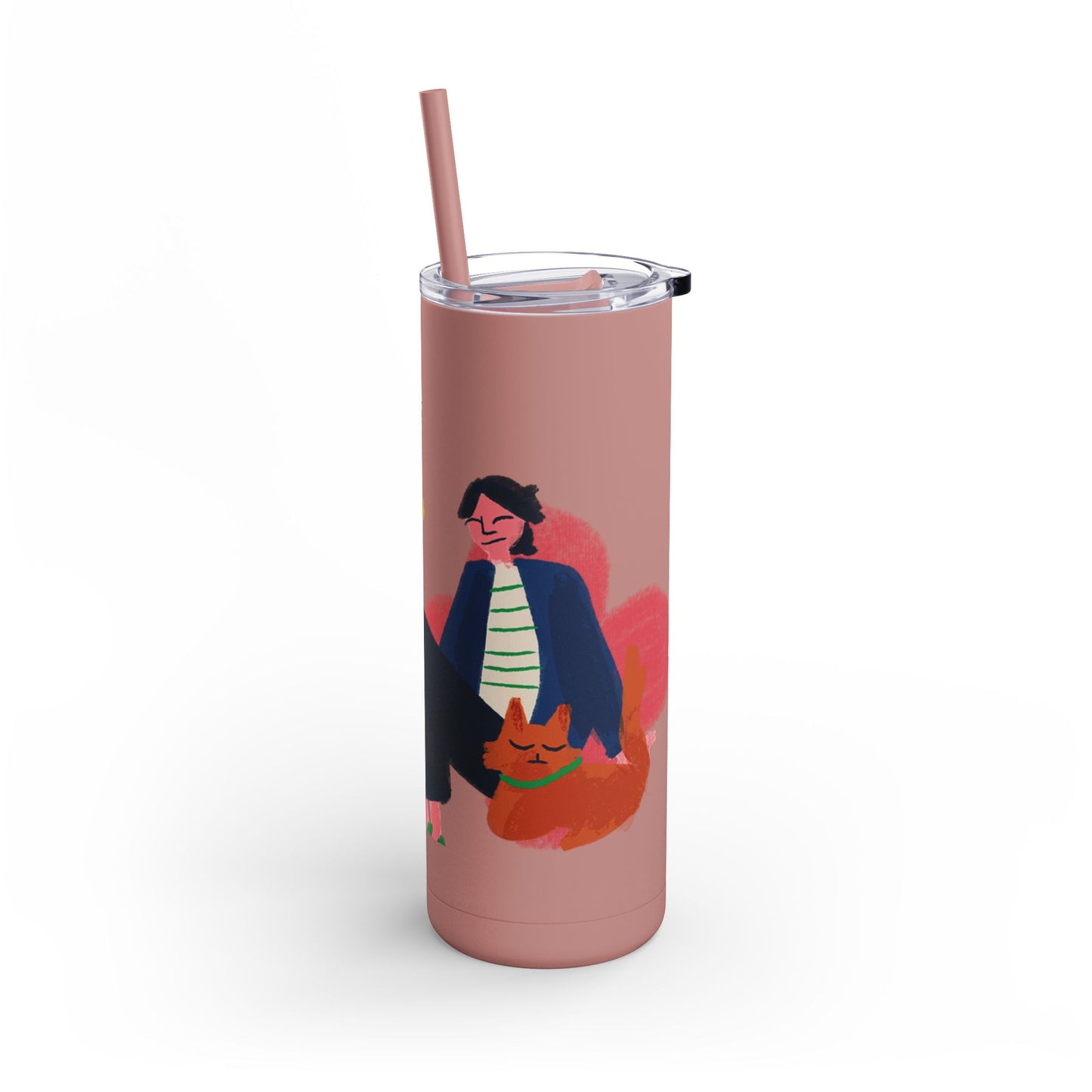 Vibrant Tumbler, Colorful Insulated Drinkware, Perfect Gift for Cat Lovers, Encouraging Mugs for Home and Office, Fun Female Gifting