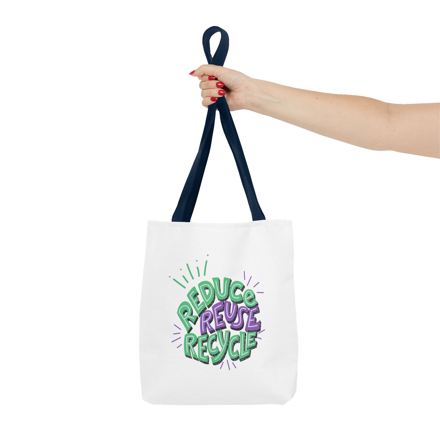 Eco-Friendly Tote Bag - Reduce Reuse Recycle, Shopping Bag, Grocery Tote, Beach Bag, Sustainable Gift