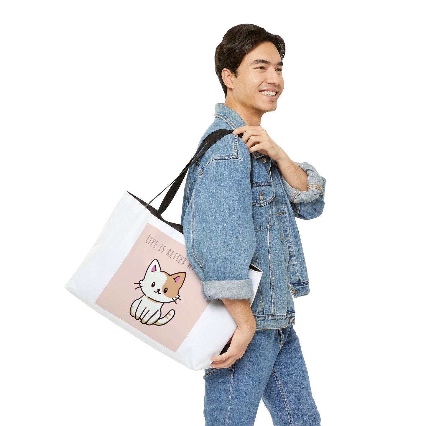 Cat Weekender Tote Bag | Life is Better With Me | Pet Lovers Travel Essentials Gift