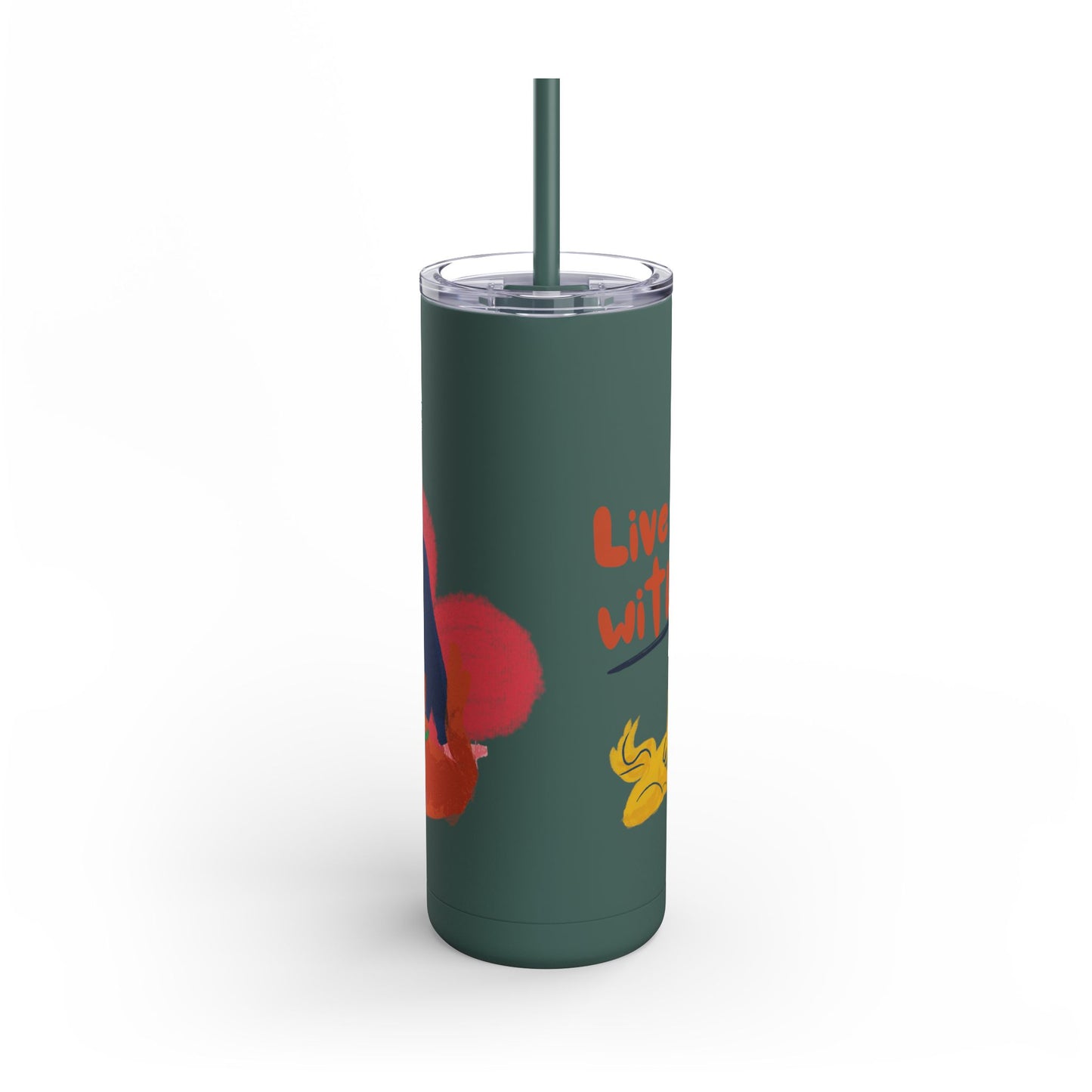 Vibrant Tumbler, Colorful Insulated Drinkware, Perfect Gift for Cat Lovers, Encouraging Mugs for Home and Office, Fun Female Gifting