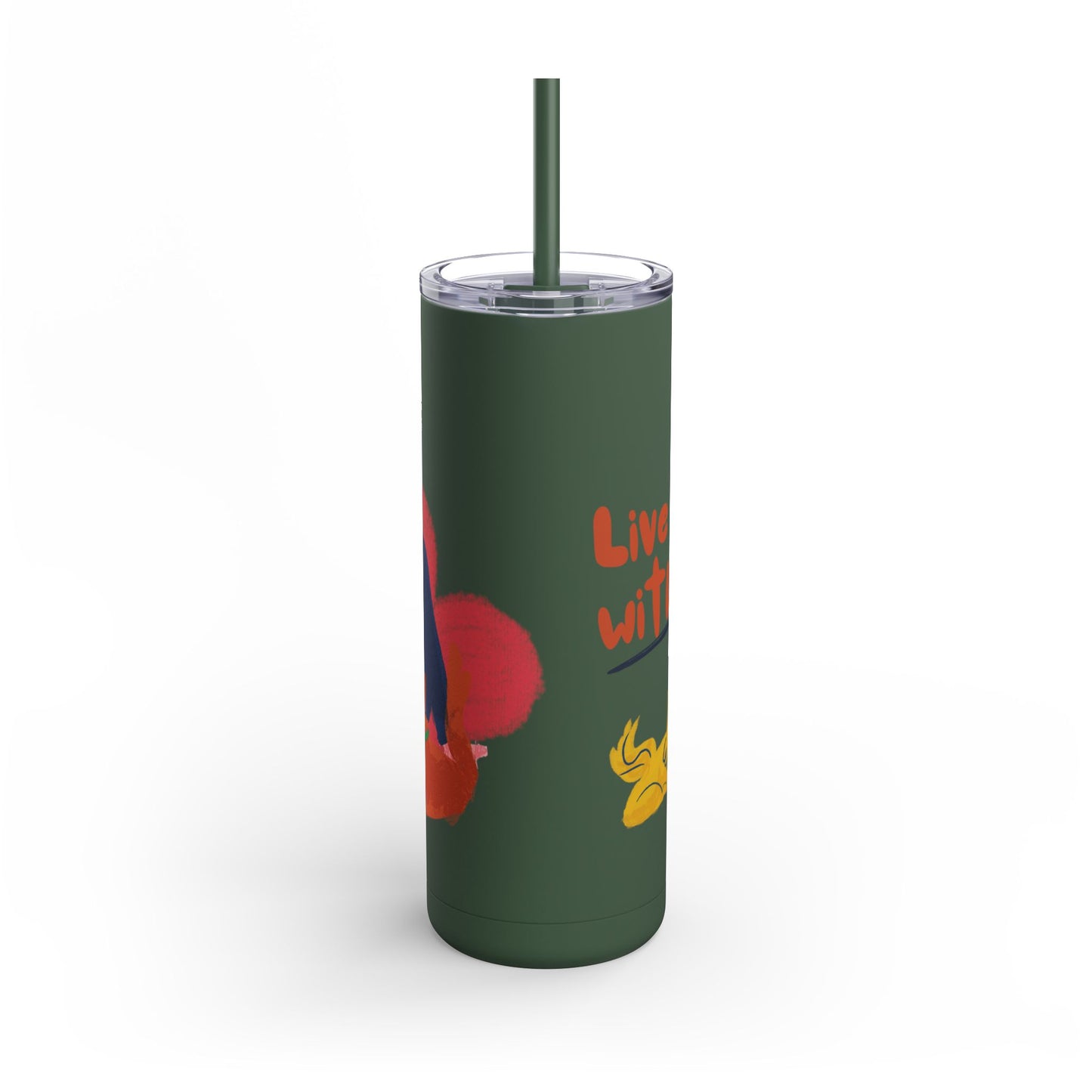 Vibrant Tumbler, Colorful Insulated Drinkware, Perfect Gift for Cat Lovers, Encouraging Mugs for Home and Office, Fun Female Gifting
