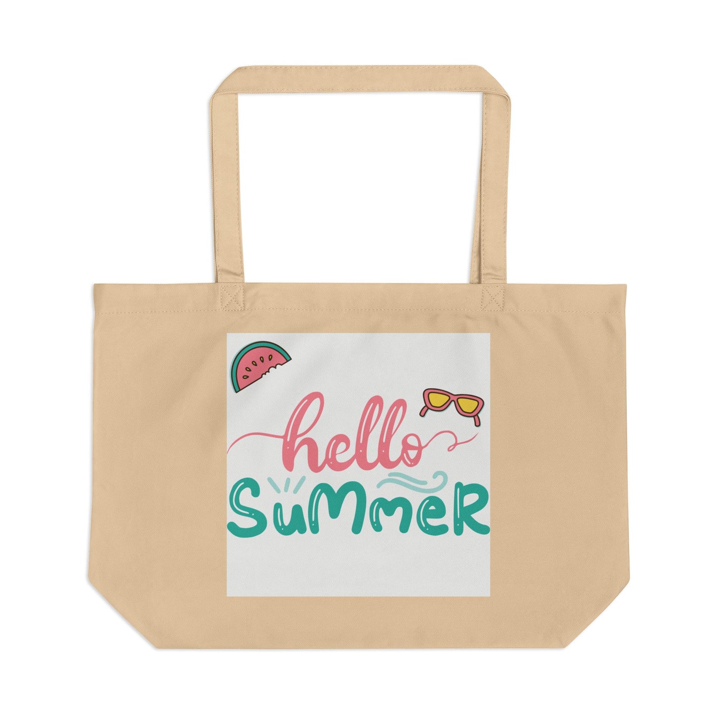 Summer Eco Tote Bag | Hello Summer Beach Tote, Reusable Grocery Bag, Vacation Bag, Fun Summer Accessory, Gift for Her
