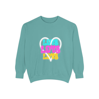 Valentine Unisex Garment-Dyed Sweatshirt - Love Gift, Heart Print Jumper, Valentine's Day Apparel, Romantic Pullover, Couples Matching Shirt