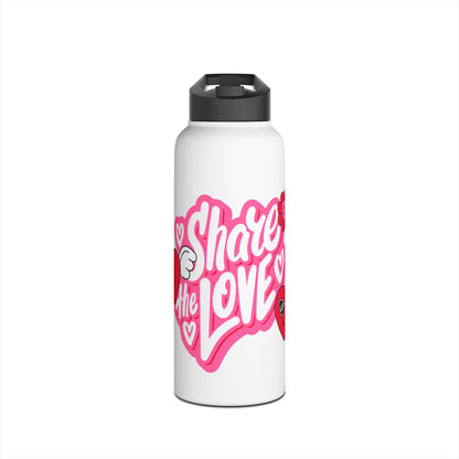 Share the Love Stainless Steel Water Bottle | Cute Water Bottle, Motivational Gift, Fitness Hydration, Valentine’s Day, Eco-Friendly