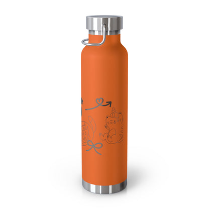 Hello Fun Copper Insulated Water Bottle, 22oz | Travel Mug for Hikers, Perfect for Gifts, Stainless Steel, Eco-Friendly, Gym, Outdoor