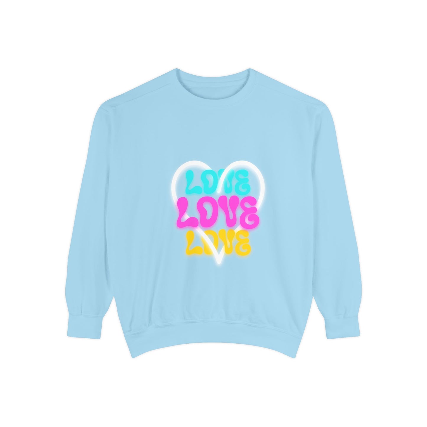 Valentine Unisex Garment-Dyed Sweatshirt - Love Gift, Heart Print Jumper, Valentine's Day Apparel, Romantic Pullover, Couples Matching Shirt