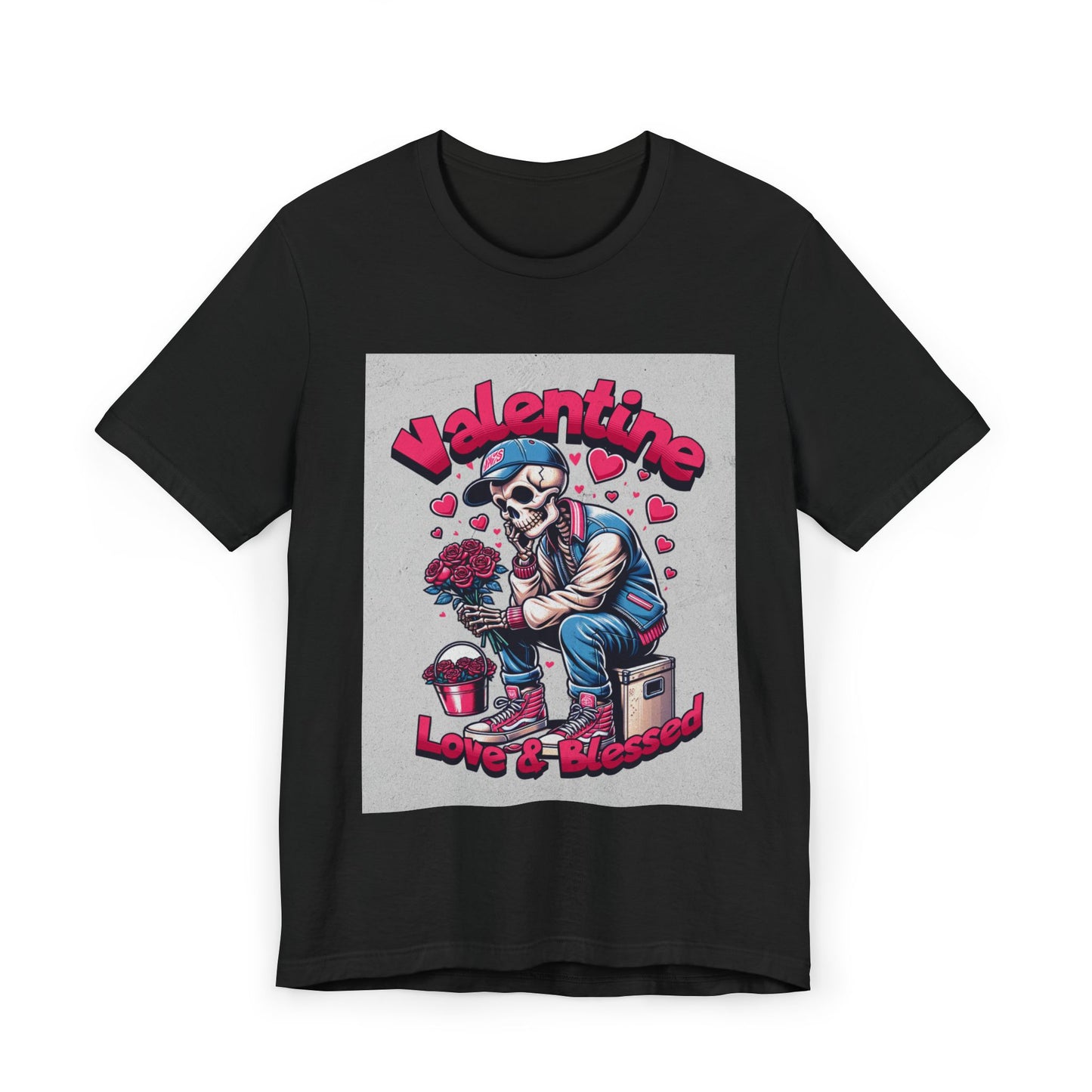 Valentine Unisex Jersey T-Shirt, Love Heart Tee, Valentine's Day Clothing, Romantic Gift for Him or Her, Valentine's Shirt