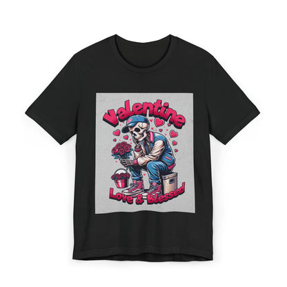 Valentine Unisex Jersey T-Shirt, Love Heart Tee, Valentine's Day Clothing, Romantic Gift for Him or Her, Valentine's Shirt
