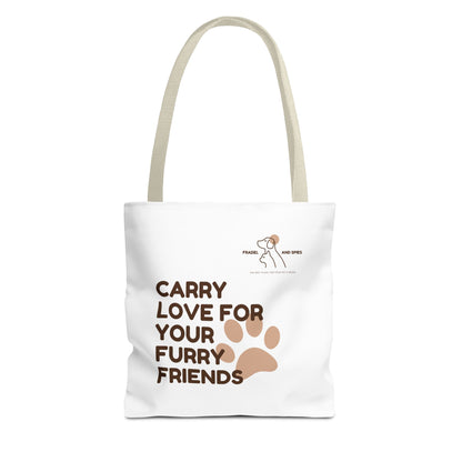 Love For Furry Friends Tote Bag, Dog Lovers Tote, Pet Owner Gift, Animal Rescue Fundraising, Eco-Friendly Bag, Personalized Pet Lover Tote