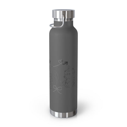 Hello Fun Copper Insulated Water Bottle, 22oz | Travel Mug for Hikers, Perfect for Gifts, Stainless Steel, Eco-Friendly, Gym, Outdoor
