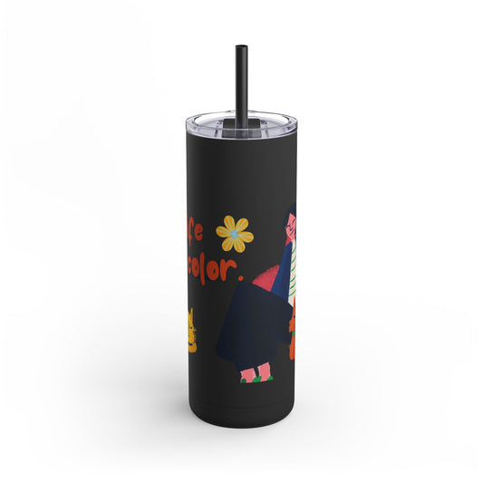 Vibrant Tumbler, Colorful Insulated Drinkware, Perfect Gift for Cat Lovers, Encouraging Mugs for Home and Office, Fun Female Gifting