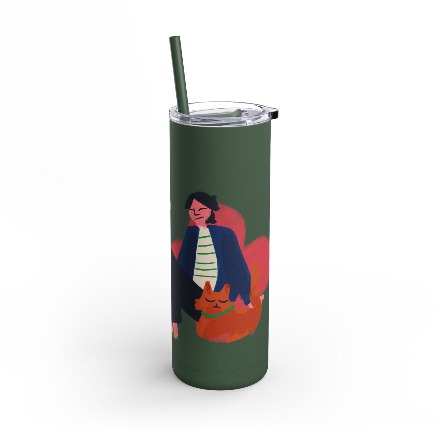 Vibrant Tumbler, Colorful Insulated Drinkware, Perfect Gift for Cat Lovers, Encouraging Mugs for Home and Office, Fun Female Gifting