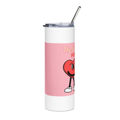 Best Friends Forever Stainless Steel Tumbler, 20oz, Gift for Bestie, Friendship Gift, Cute Travel Mug, Pink Hearts Mug, BFF Drinkware
