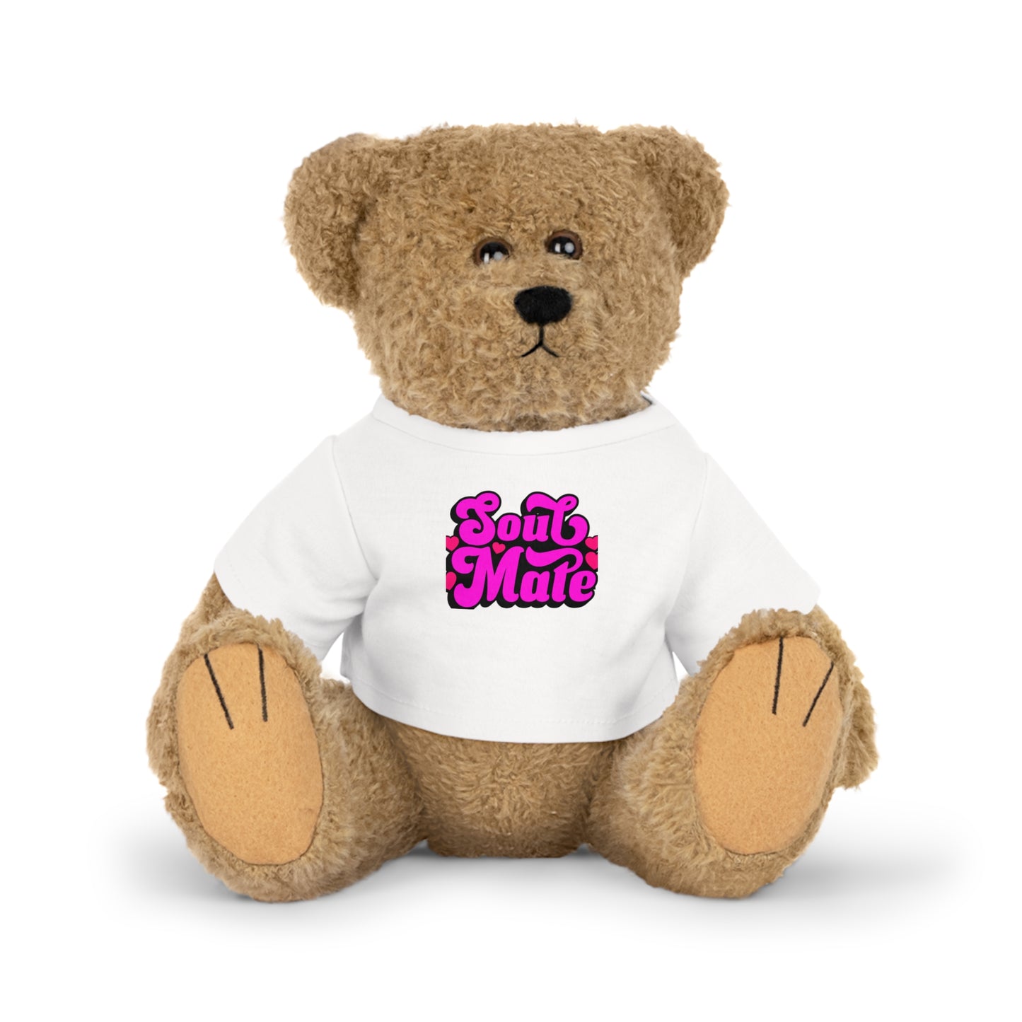 Valentine Teddy Bear Plush Toy with T-Shirt, Personalized Stuffed Animal Gift, Custom Heart Love Bear, Cute Anniversary Present for