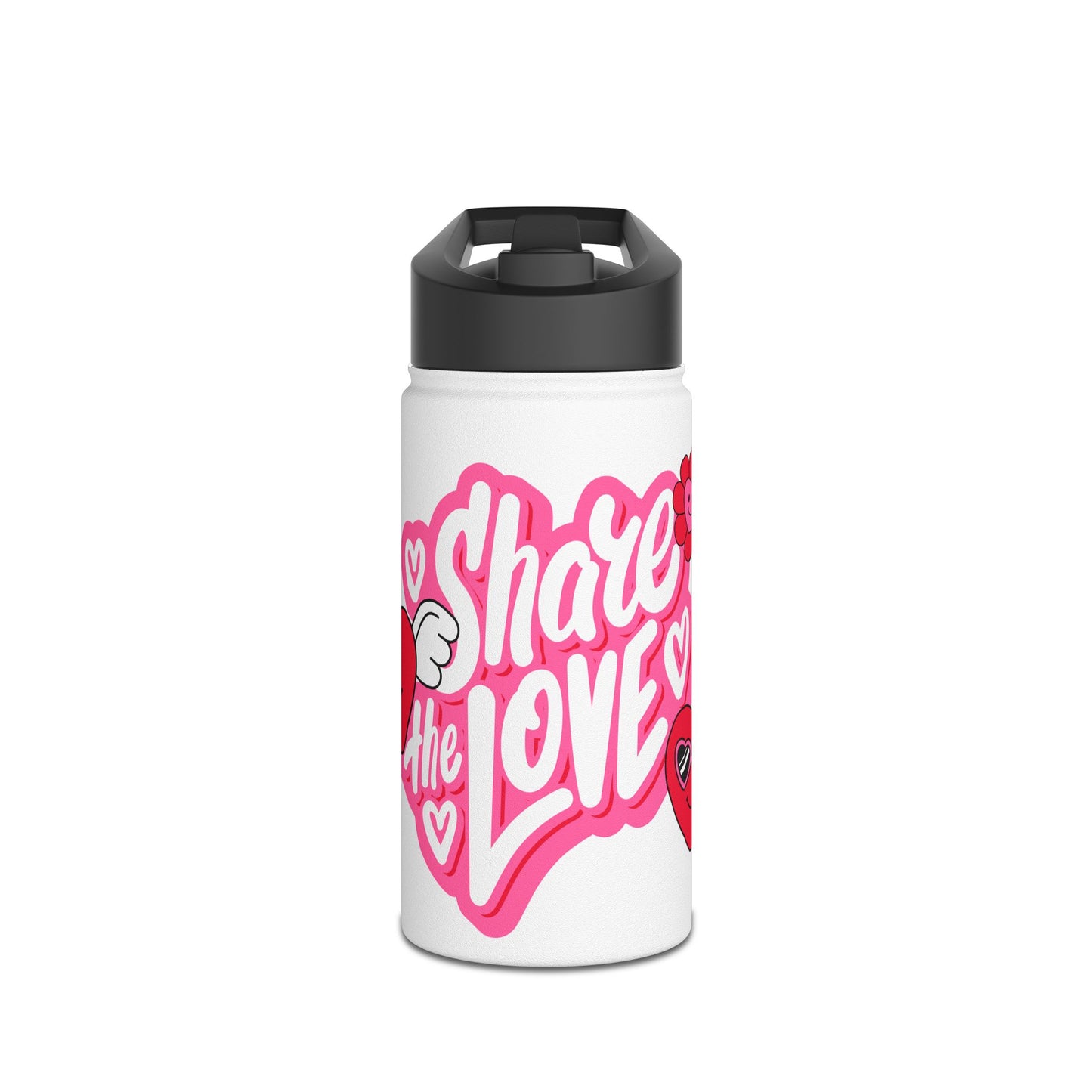 Share the Love Stainless Steel Water Bottle | Cute Water Bottle, Motivational Gift, Fitness Hydration, Valentine’s Day, Eco-Friendly