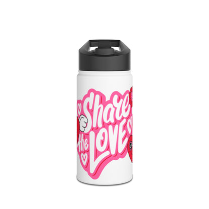 Share the Love Stainless Steel Water Bottle | Cute Water Bottle, Motivational Gift, Fitness Hydration, Valentine’s Day, Eco-Friendly