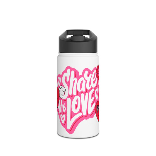 Share the Love Stainless Steel Water Bottle | Cute Water Bottle, Motivational Gift, Fitness Hydration, Valentine’s Day, Eco-Friendly