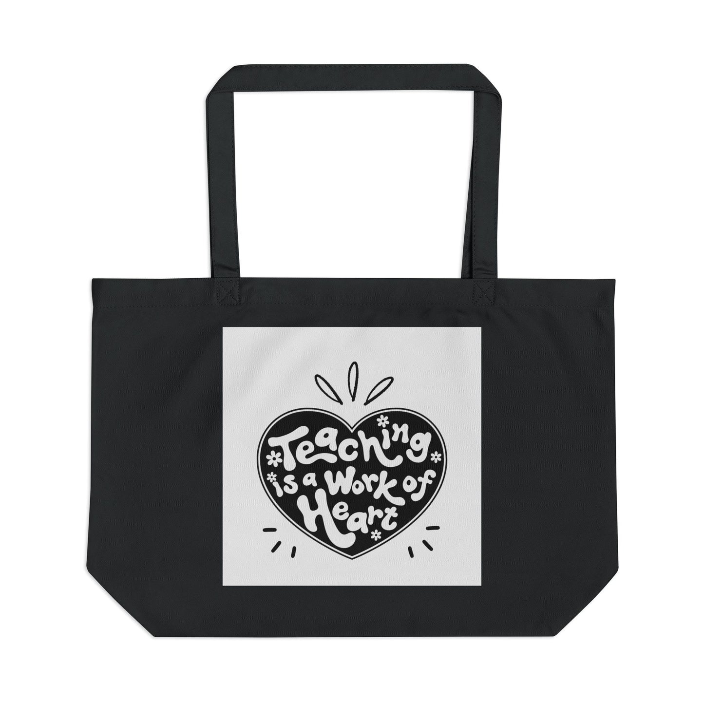 Large Eco Tote for Teachers - 'Teaching is a Work of Heart' - Eco-Friendly Shopping Bag, Gift for Educators, Reusable Tote, [...]
