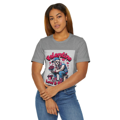 Valentine Unisex Jersey T-Shirt, Love Heart Tee, Valentine's Day Clothing, Romantic Gift for Him or Her, Valentine's Shirt