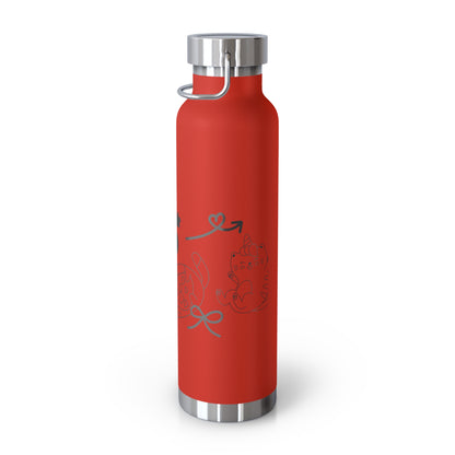 Hello Fun Copper Insulated Water Bottle, 22oz | Travel Mug for Hikers, Perfect for Gifts, Stainless Steel, Eco-Friendly, Gym, Outdoor