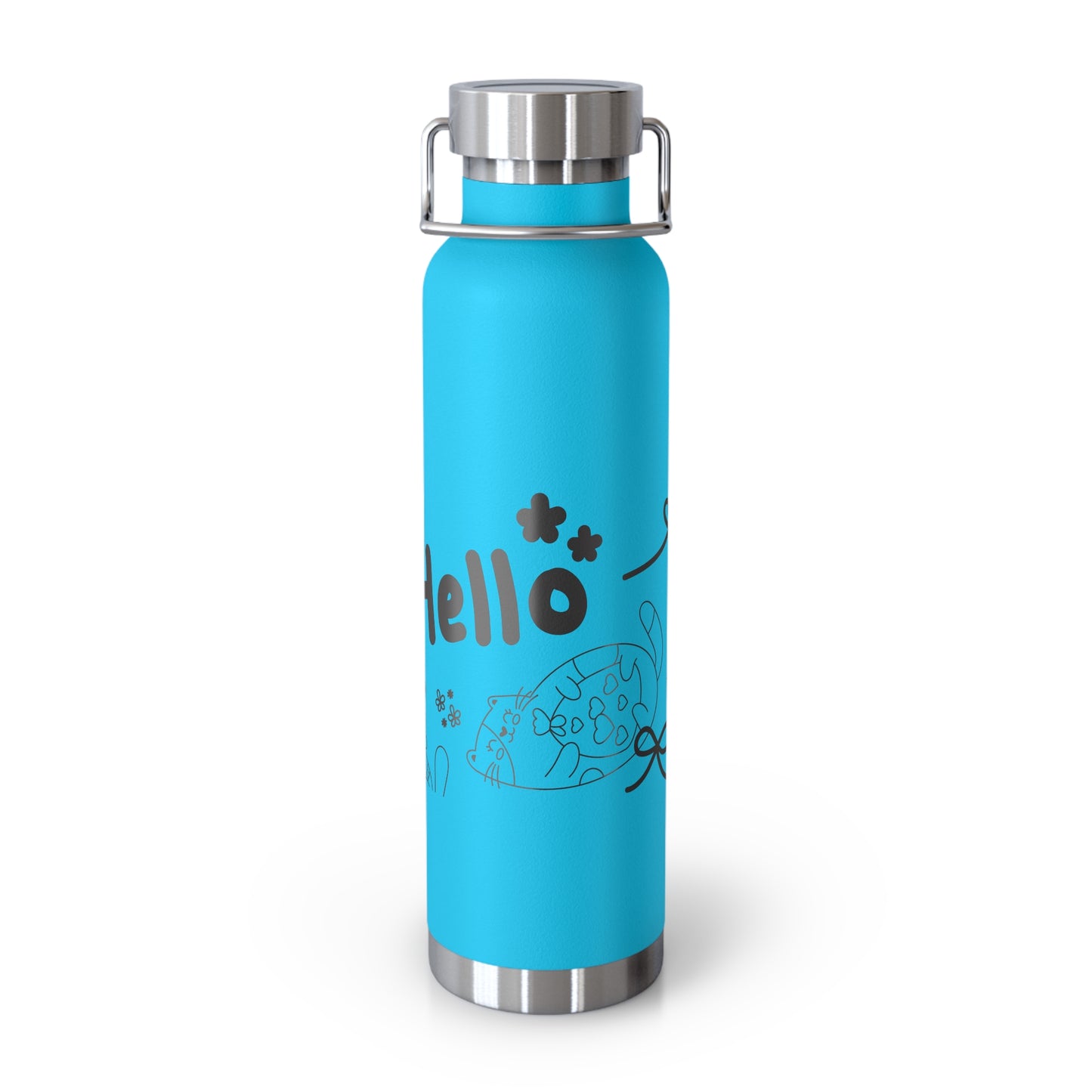 Hello Fun Copper Insulated Water Bottle, 22oz | Travel Mug for Hikers, Perfect for Gifts, Stainless Steel, Eco-Friendly, Gym, Outdoor