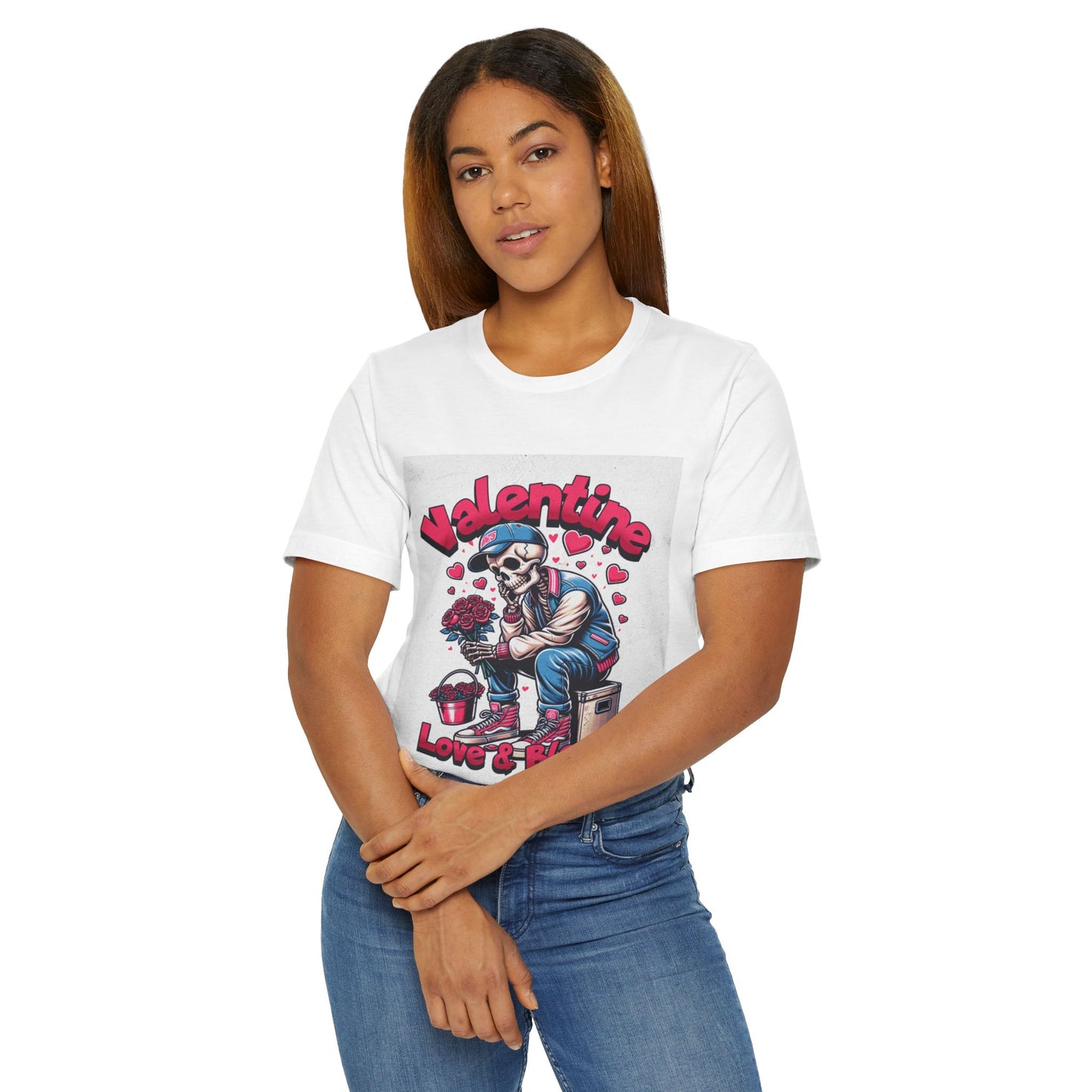 Valentine Unisex Jersey T-Shirt, Love Heart Tee, Valentine's Day Clothing, Romantic Gift for Him or Her, Valentine's Shirt