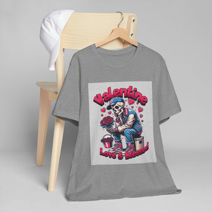 Valentine Unisex Jersey T-Shirt, Love Heart Tee, Valentine's Day Clothing, Romantic Gift for Him or Her, Valentine's Shirt