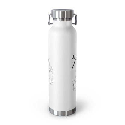 Hello Fun Copper Insulated Water Bottle, 22oz | Travel Mug for Hikers, Perfect for Gifts, Stainless Steel, Eco-Friendly, Gym, Outdoor