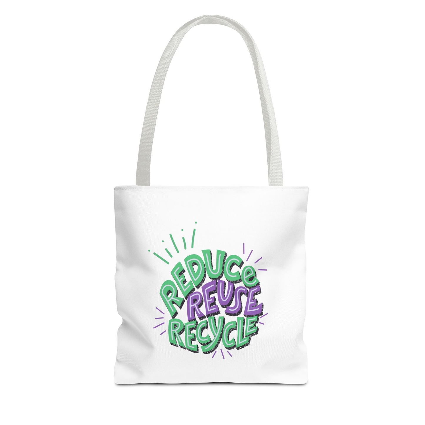 Eco-Friendly Tote Bag - Reduce Reuse Recycle, Shopping Bag, Grocery Tote, Beach Bag, Sustainable Gift