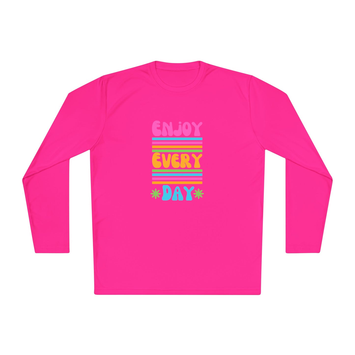 Unisex Lightweight Long Sleeve Tee - Enjoy Every Day, Casual Shirt, Gift for Her, Mindfulness Apparel, Positive Message T-Shirt