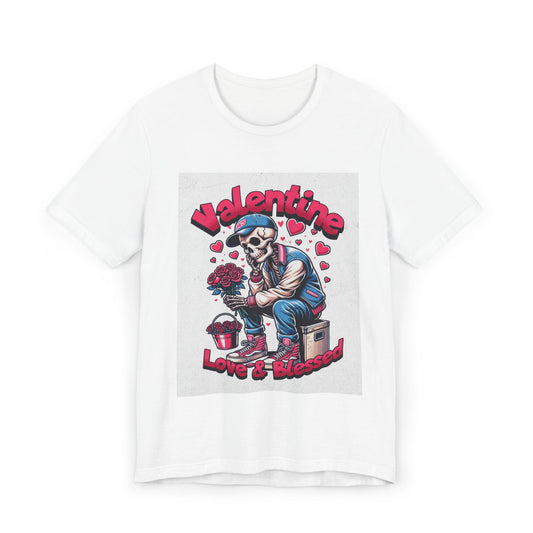 Valentine Unisex Jersey T-Shirt, Love Heart Tee, Valentine's Day Clothing, Romantic Gift for Him or Her, Valentine's Shirt