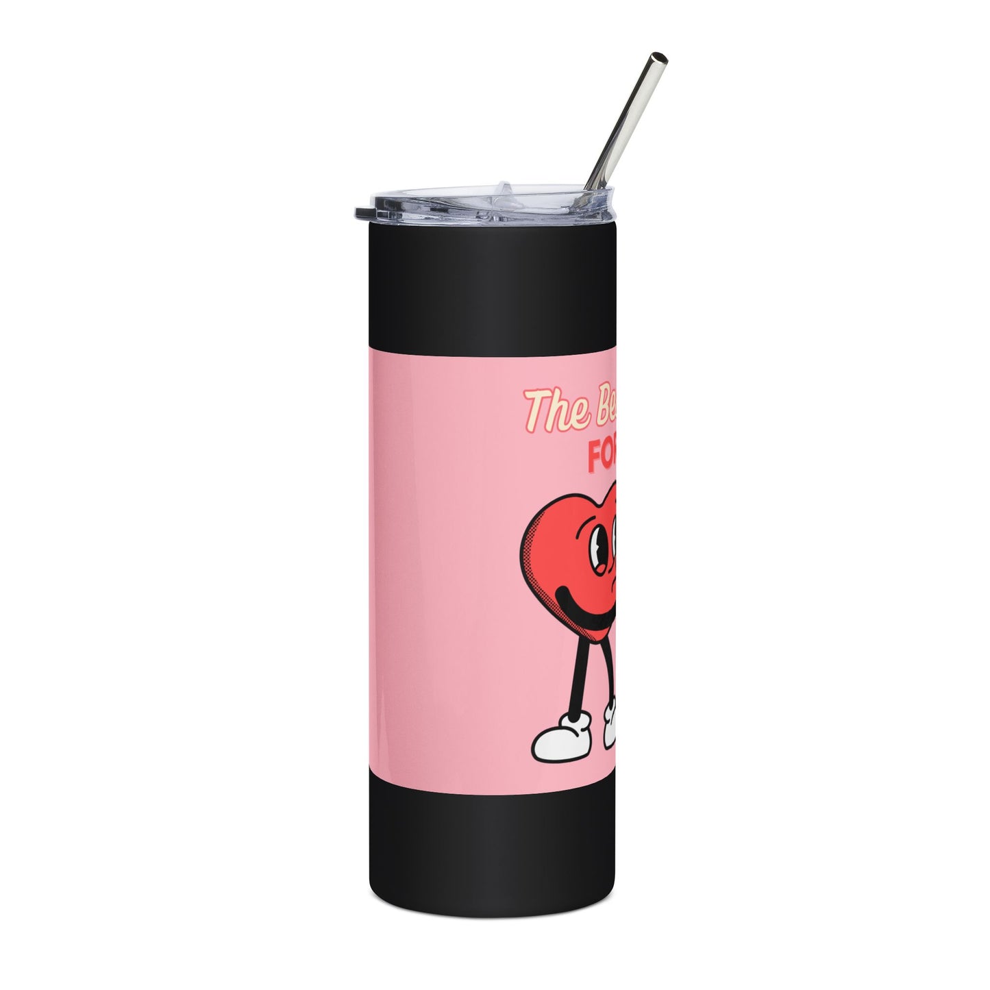 Best Friends Forever Stainless Steel Tumbler, 20oz, Gift for Bestie, Friendship Gift, Cute Travel Mug, Pink Hearts Mug, BFF Drinkware