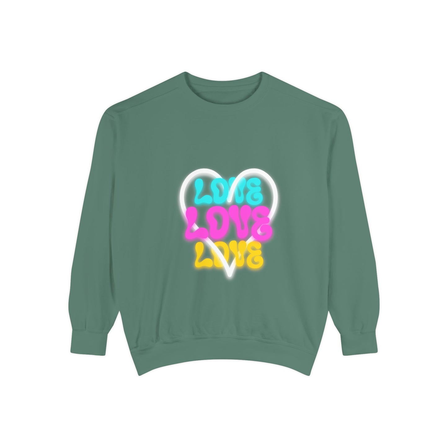 Valentine Unisex Garment-Dyed Sweatshirt - Love Gift, Heart Print Jumper, Valentine's Day Apparel, Romantic Pullover, Couples Matching Shirt
