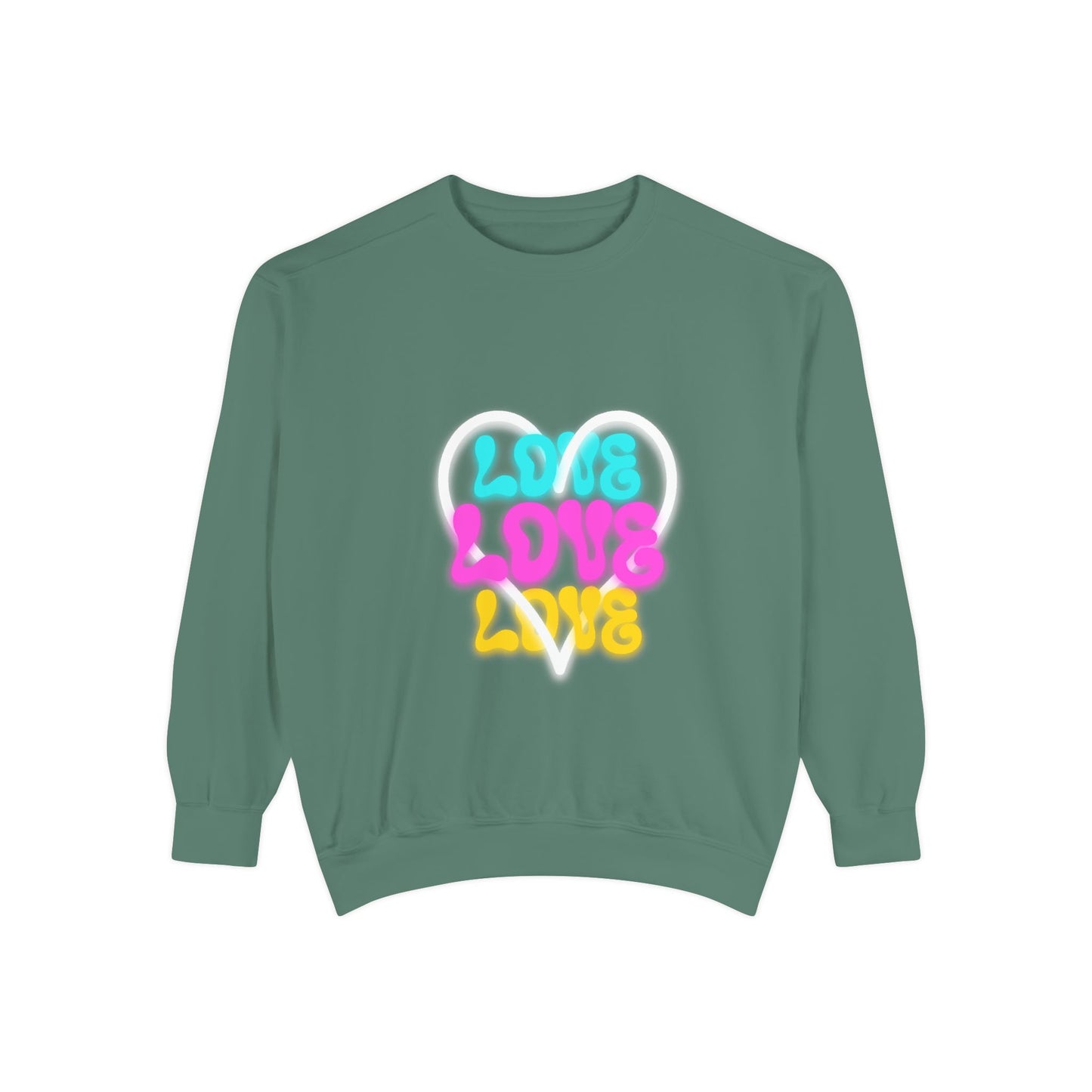 Valentine Unisex Garment-Dyed Sweatshirt - Love Gift, Heart Print Jumper, Valentine's Day Apparel, Romantic Pullover, Couples Matching Shirt