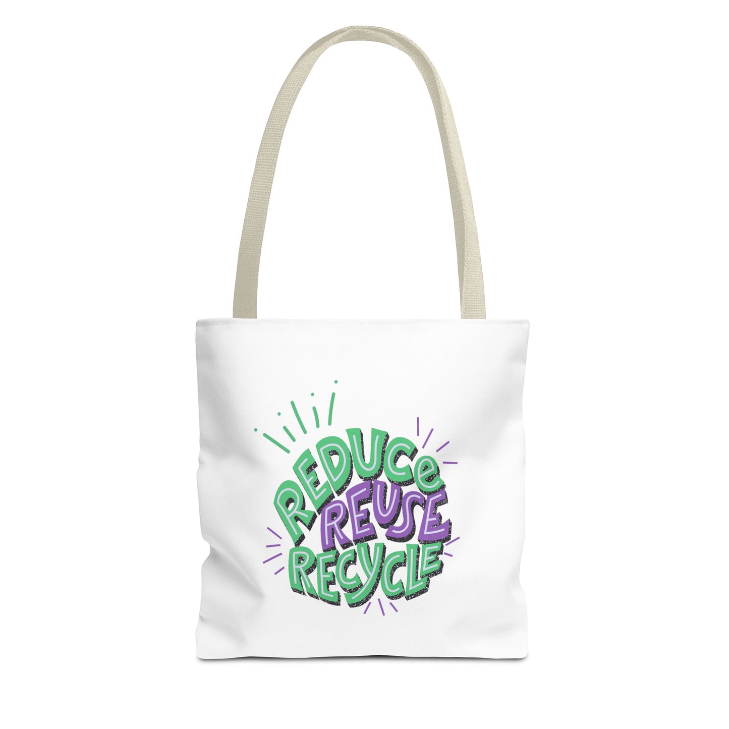 Eco-Friendly Tote Bag - Reduce Reuse Recycle, Shopping Bag, Grocery Tote, Beach Bag, Sustainable Gift