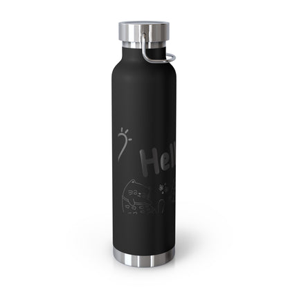 Hello Fun Copper Insulated Water Bottle, 22oz | Travel Mug for Hikers, Perfect for Gifts, Stainless Steel, Eco-Friendly, Gym, Outdoor