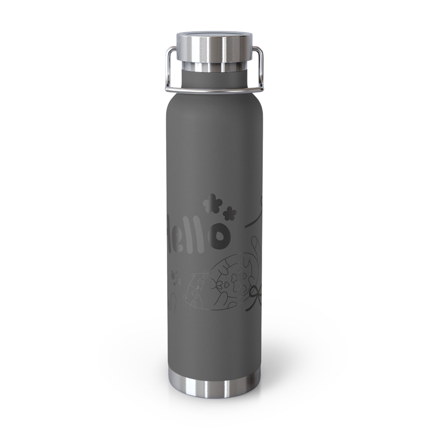 Hello Fun Copper Insulated Water Bottle, 22oz | Travel Mug for Hikers, Perfect for Gifts, Stainless Steel, Eco-Friendly, Gym, Outdoor