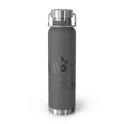 Hello Fun Copper Insulated Water Bottle, 22oz | Travel Mug for Hikers, Perfect for Gifts, Stainless Steel, Eco-Friendly, Gym, Outdoor