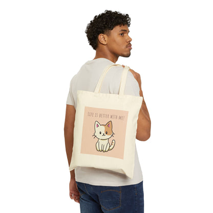 Cute Cat Quote Tote Bag, Eco-Friendly Reusable Shopping Bag, Pet Lover Gift, Funny Cat Lover Accessory, Birthday Gift, Everyday Use