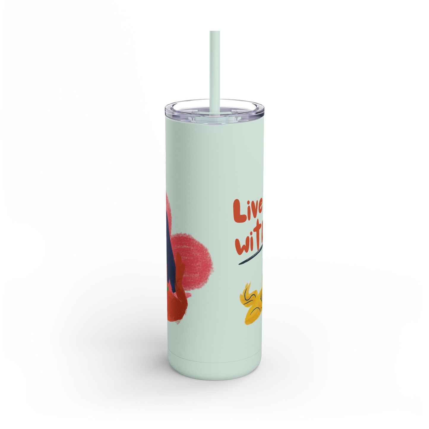 Vibrant Tumbler, Colorful Insulated Drinkware, Perfect Gift for Cat Lovers, Encouraging Mugs for Home and Office, Fun Female Gifting