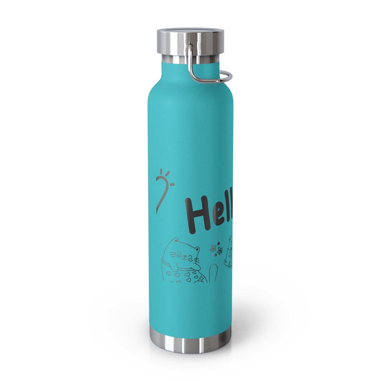 Hello Fun Copper Insulated Water Bottle, 22oz | Travel Mug for Hikers, Perfect for Gifts, Stainless Steel, Eco-Friendly, Gym, Outdoor